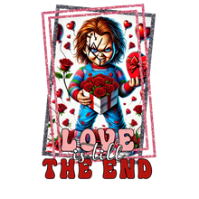Load image into Gallery viewer, Love is Till The End - Chucky Card Style Valentine's Shirt