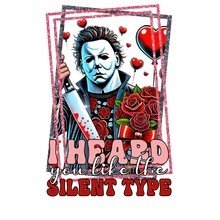 Load image into Gallery viewer, I Heard You Like The Silent Type - Michael Myers Card Style Valentine's Shirt