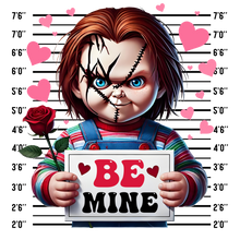 Load image into Gallery viewer, Be Mine - Chucky Mugshot Horror Valentine's Shirt