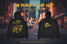 Load image into Gallery viewer, 50 Years Hip Hop Hoodie Gold - Front &amp; Back