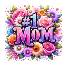 Load image into Gallery viewer, #1 Mom Shirt | Mothers Day Floral DTF Print