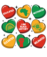 Load image into Gallery viewer, Black History Hearts T-Shirt - Inspirational Sayings