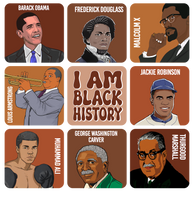 Load image into Gallery viewer, I Am Black History 9 Icons Grid T-Shirt - Legendary Leaders