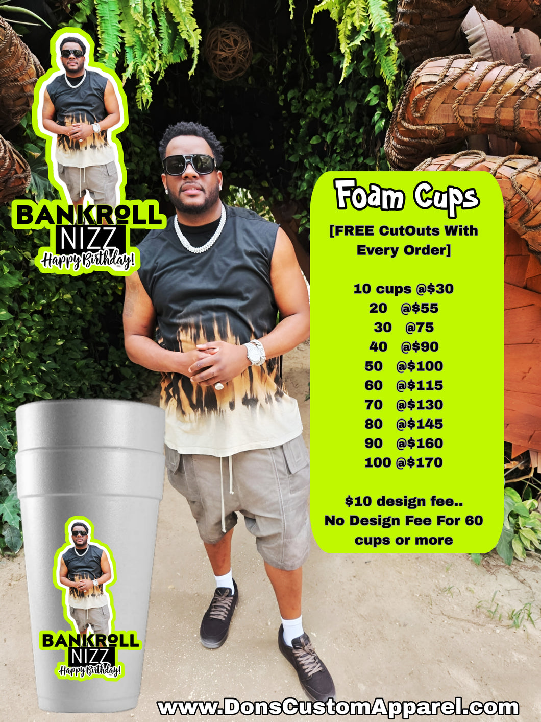 Custom Foam Cups - Dons Custom Apparel