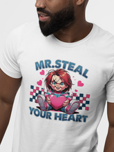 Load image into Gallery viewer, Mr. Steal Your Heart - Chucky Horror Valentine's Shirt