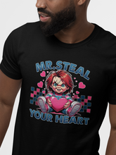 Load image into Gallery viewer, Mr. Steal Your Heart - Chucky Horror Valentine's Shirt