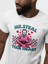 Load image into Gallery viewer, Mr. Steal Your Heart - Michael Myers Horror Valentine's Shirt