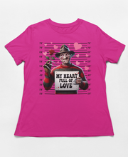 Load image into Gallery viewer, My Heart Full of Love - Freddy Krueger Mugshot Horror Valentine's Shirt