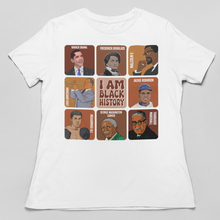 Load image into Gallery viewer, I Am Black History 9 Icons Grid T-Shirt - Legendary Leaders