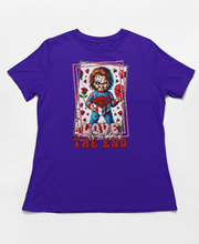 Load image into Gallery viewer, Love is Till The End - Chucky Card Style Valentine's Shirt
