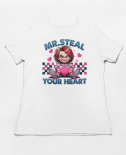 Load image into Gallery viewer, Mr. Steal Your Heart - Chucky Horror Valentine's Shirt
