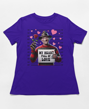 Load image into Gallery viewer, My Heart Full of Love - Freddy Krueger Mugshot Horror Valentine's Shirt