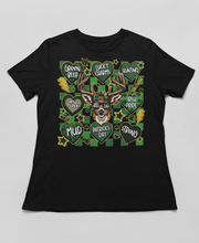 Load image into Gallery viewer, Green Beer &amp; Lucky Charms - Multi-Heart St. Patrick's Day Deer T-Shirt