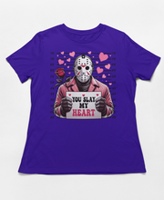 Load image into Gallery viewer, You Slay My Heart - Jason Mugshot Horror Valentine's Shirt