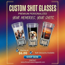 Load image into Gallery viewer, Premium custom shot glass promo poster