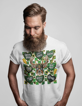 Load image into Gallery viewer, Green Beer &amp; Lucky Charms - Multi-Heart St. Patrick's Day Deer T-Shirt
