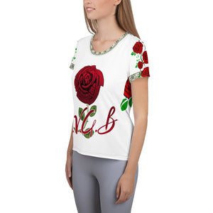 Y.v.G.B Rose Women's Athletic T-shirt by Don's Custom Apparel - Dons Custom Apparel