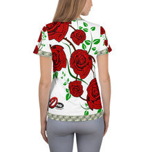 Load image into Gallery viewer, Y.v.G.B Rose Women&#39;s Athletic T-shirt by Don&#39;s Custom Apparel - Dons Custom Apparel